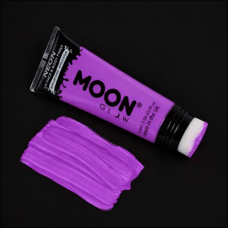 Maquillage fluo UV Visage et Corps avec applicateur éponge - 75 ml - Violet